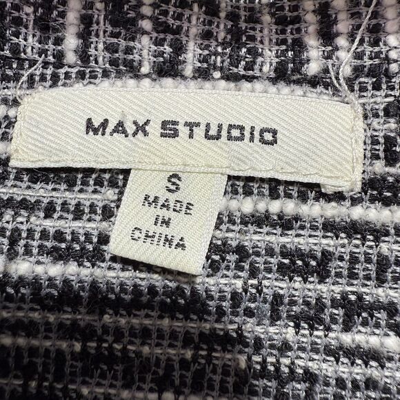 Max Studio Black & White Tweed Blazer Jacket Women’s Size S Classic Style - Picture 3 of 6